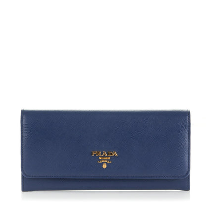 Prada Saffiano Colour Continental Flap Wallet Bleuette 1 of 7
