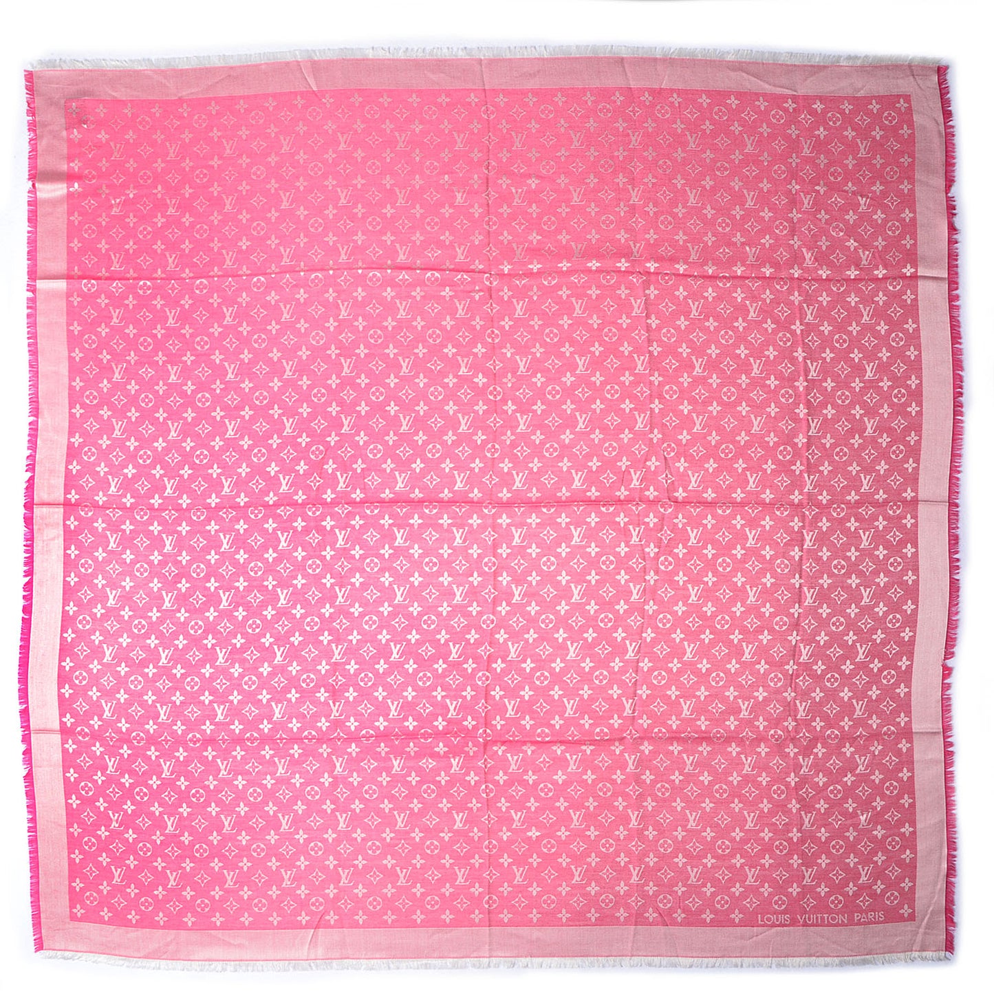 Silk Wool Monogram Denim Shawl Pivoine