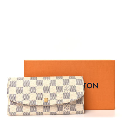 Louis Vuitton Damier Azur Emilie Wallet Rose Ballerine 8 of 8