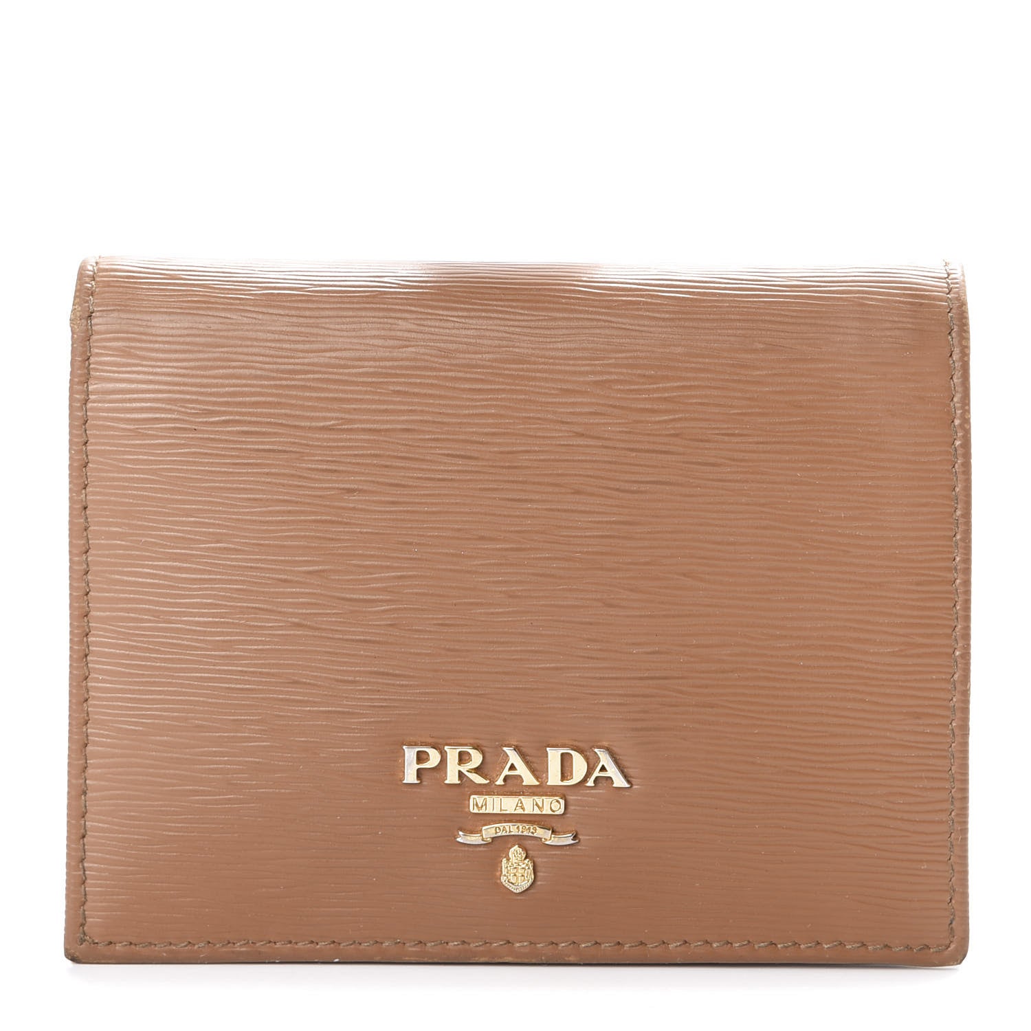 Prada Vitello Move Bi-Fold Wallet Caramel 1 of 7