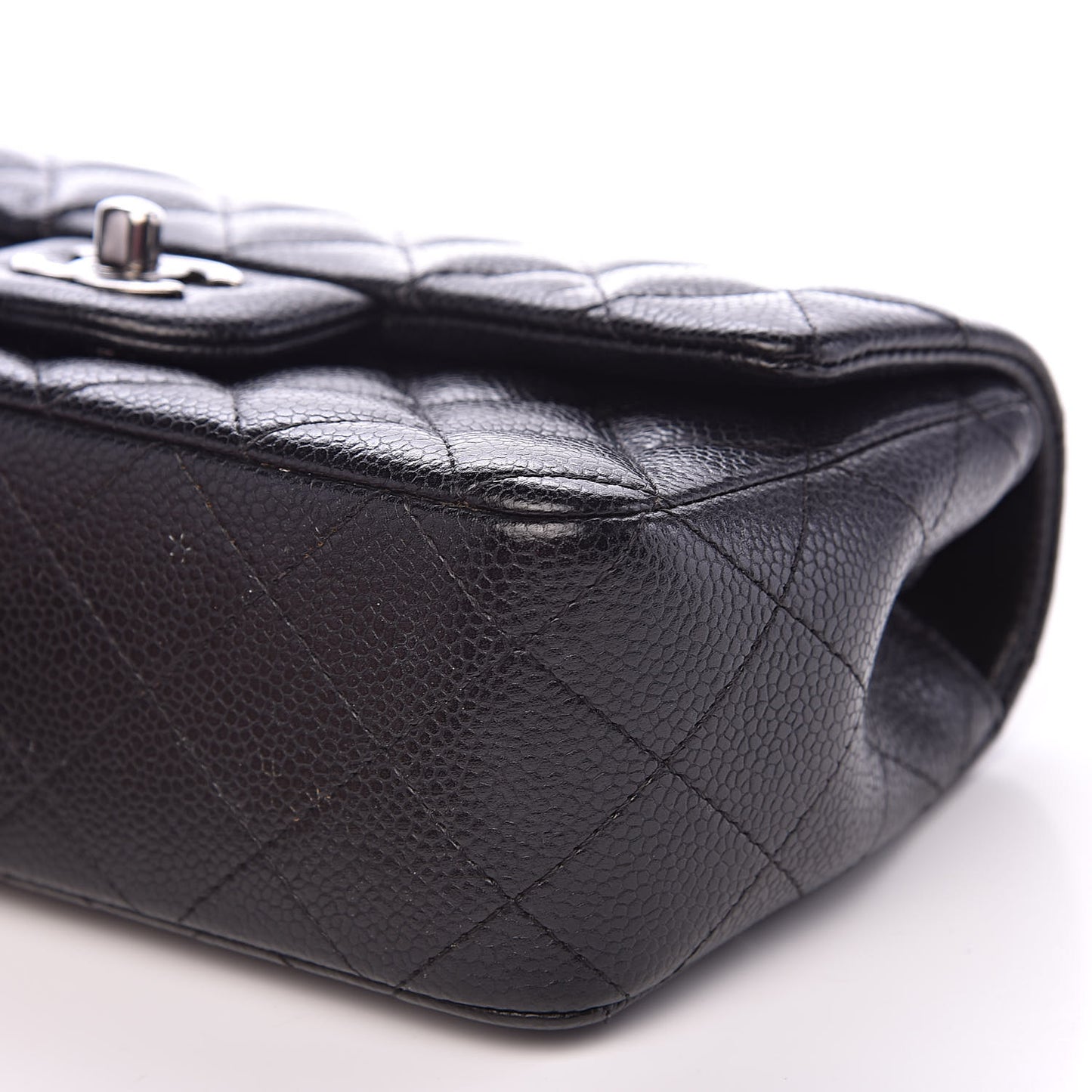 Caviar Quilted Mini Rectangular Flap Black