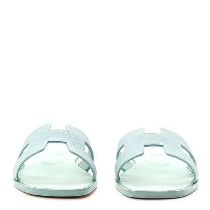 Hermes Epsom Oran Sandals 37 Vert Embrun 3 of 10