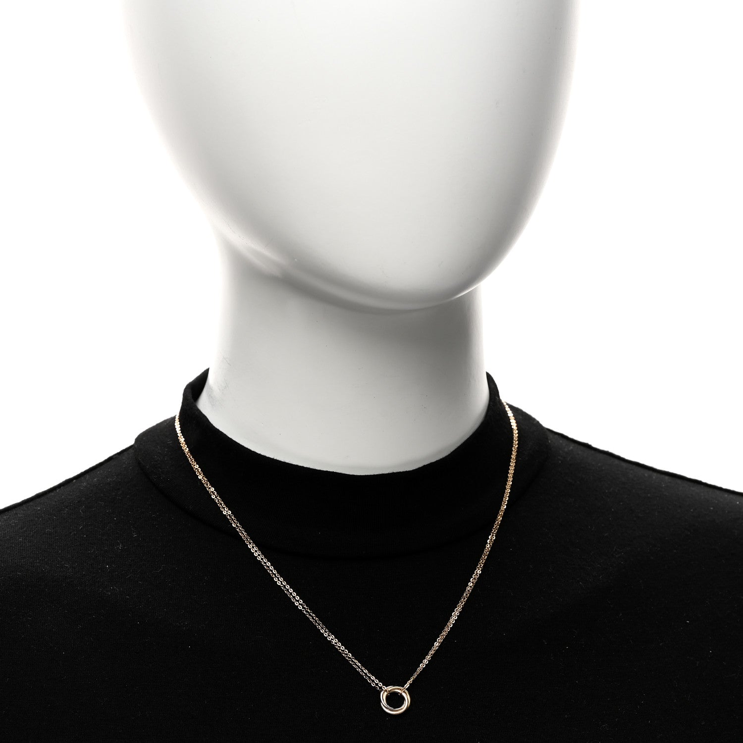 Cartier 18K Pink Yellow White Gold Trinity Double Chain Pendant Necklace 2 of 5