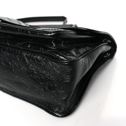 Saint Laurent Crinkled Calfskin Matelasse Monogram Medium Niki Chain Satchel Black 9 of 9