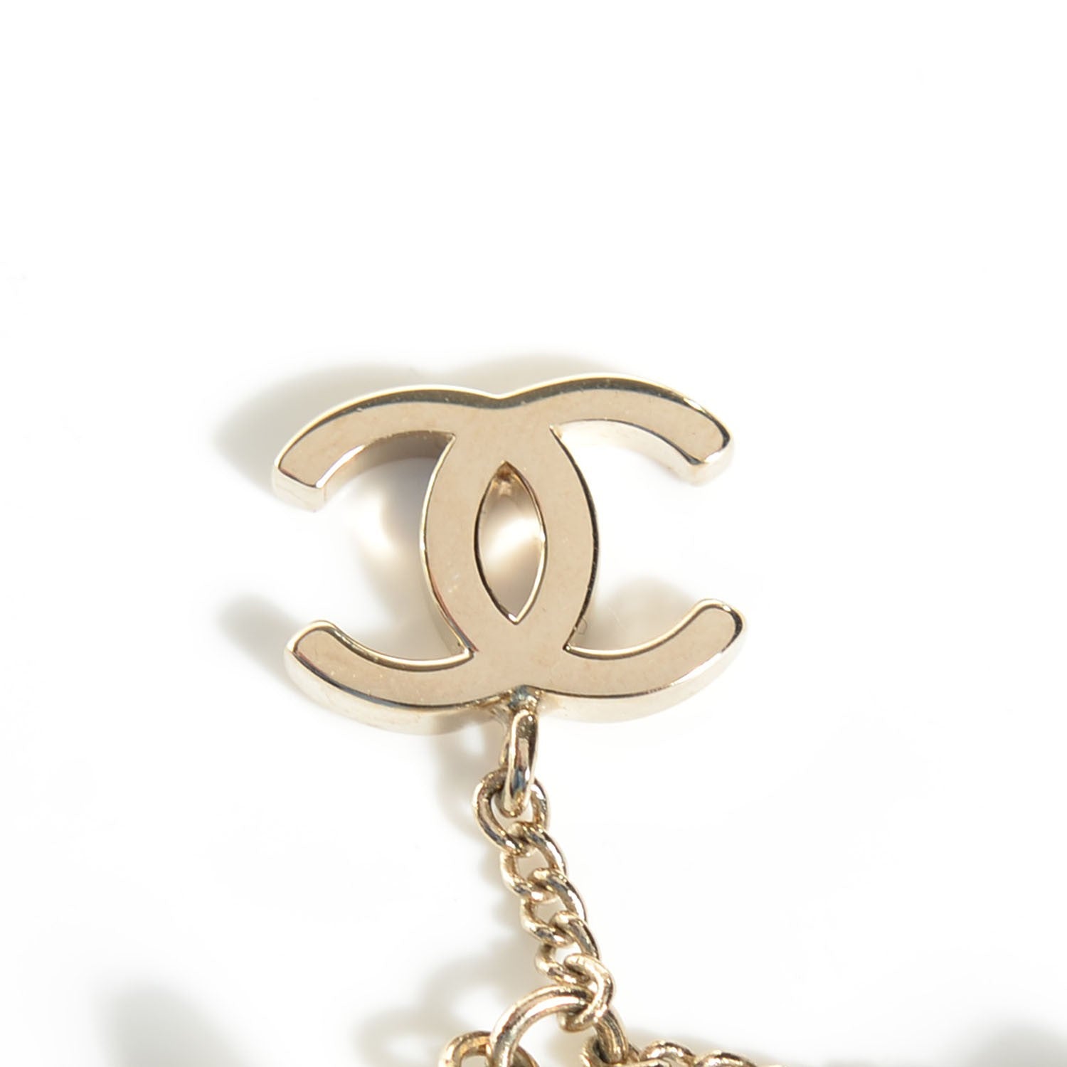 Chanel CC Nail Polish Charm Earrings Gold Pink 4 of 7