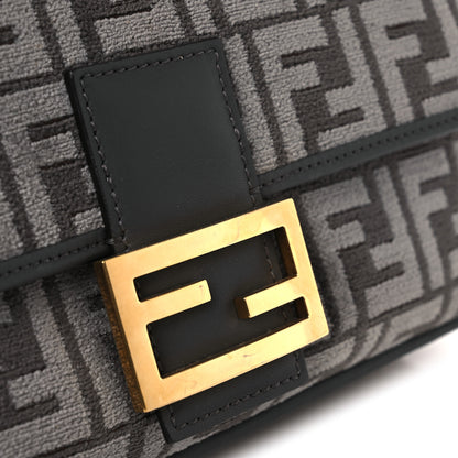 Fendi Chenille FF Embroidered Baguette Antracite Asfalto 10 of 13