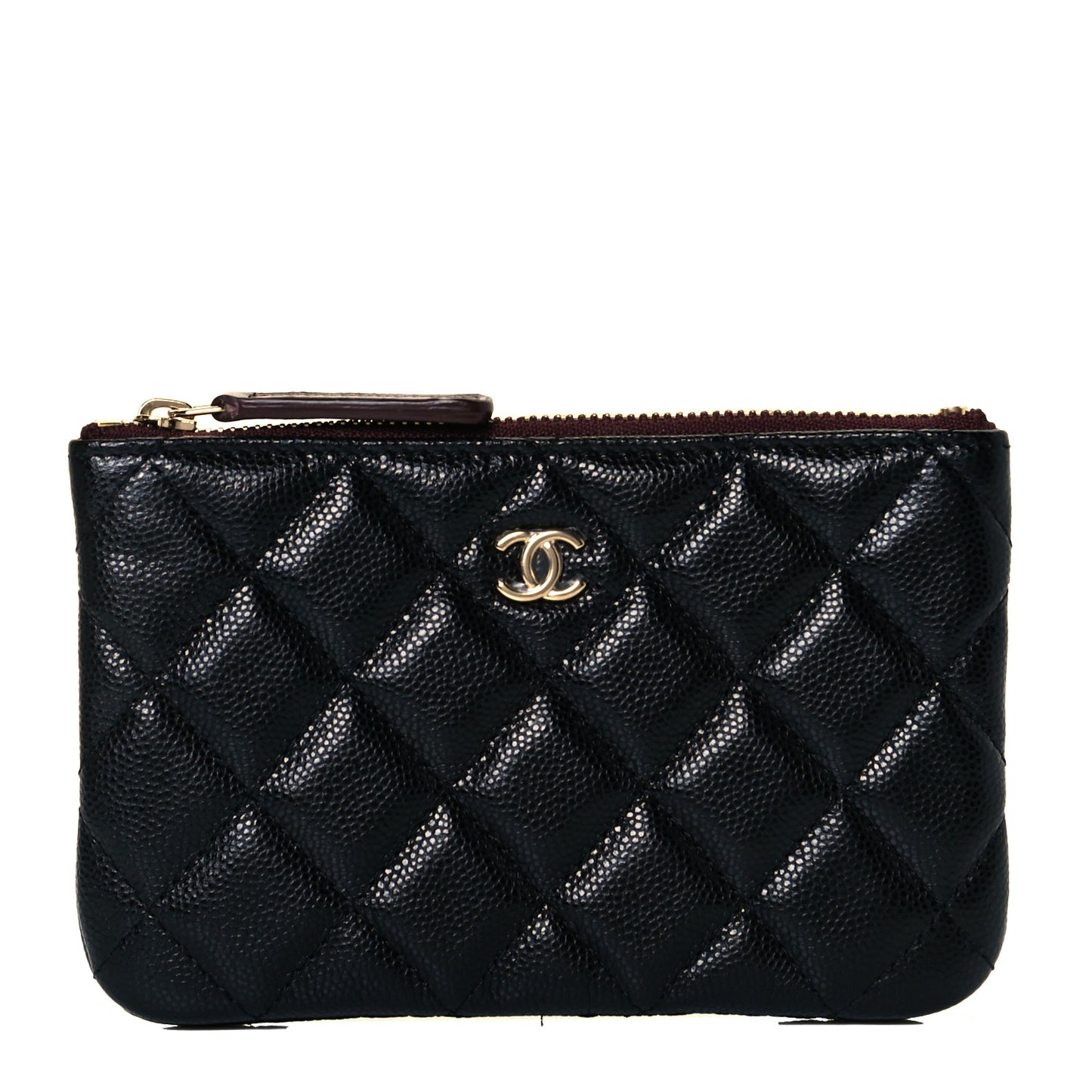 Caviar Quilted Small Cosmetic Case Black