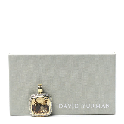 David Yurman Sterling Silver 18K Gold Diamond Champagne Citrine 20mm Albion Enhancer Pendant 4 of 4
