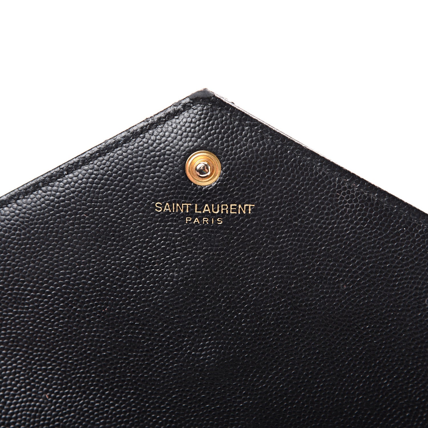 Saint Laurent Grain De Poudre Matelasse Chevron Monogram Chain Wallet Black 5 of 19