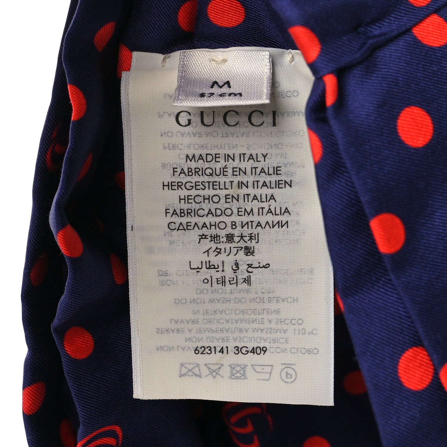 Gucci Silk Polka Dot Headband M Blue Red 4 of 4