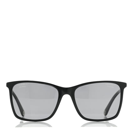 Chanel Acetate Polarized Square Sunglasses 5447 Black 2 of 8