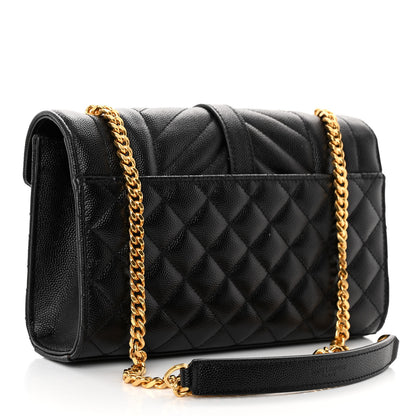 Saint Laurent Grain De Poudre Textured Mixed Matelasse Triquilt Small Monogram Satchel Black 3 of 9