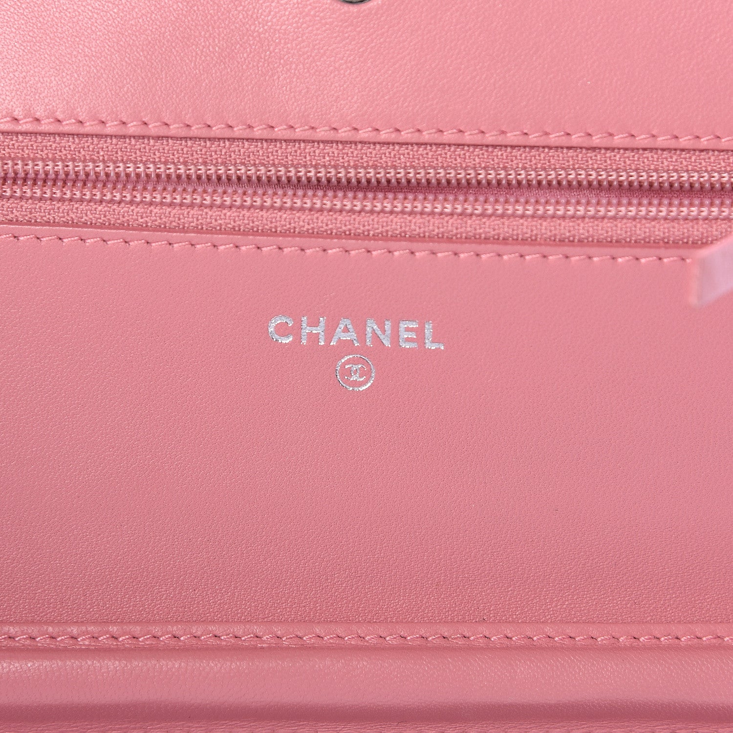 Chanel Lambskin Camellia Embossed Wallet On Chain WOC Pink 6 of 16
