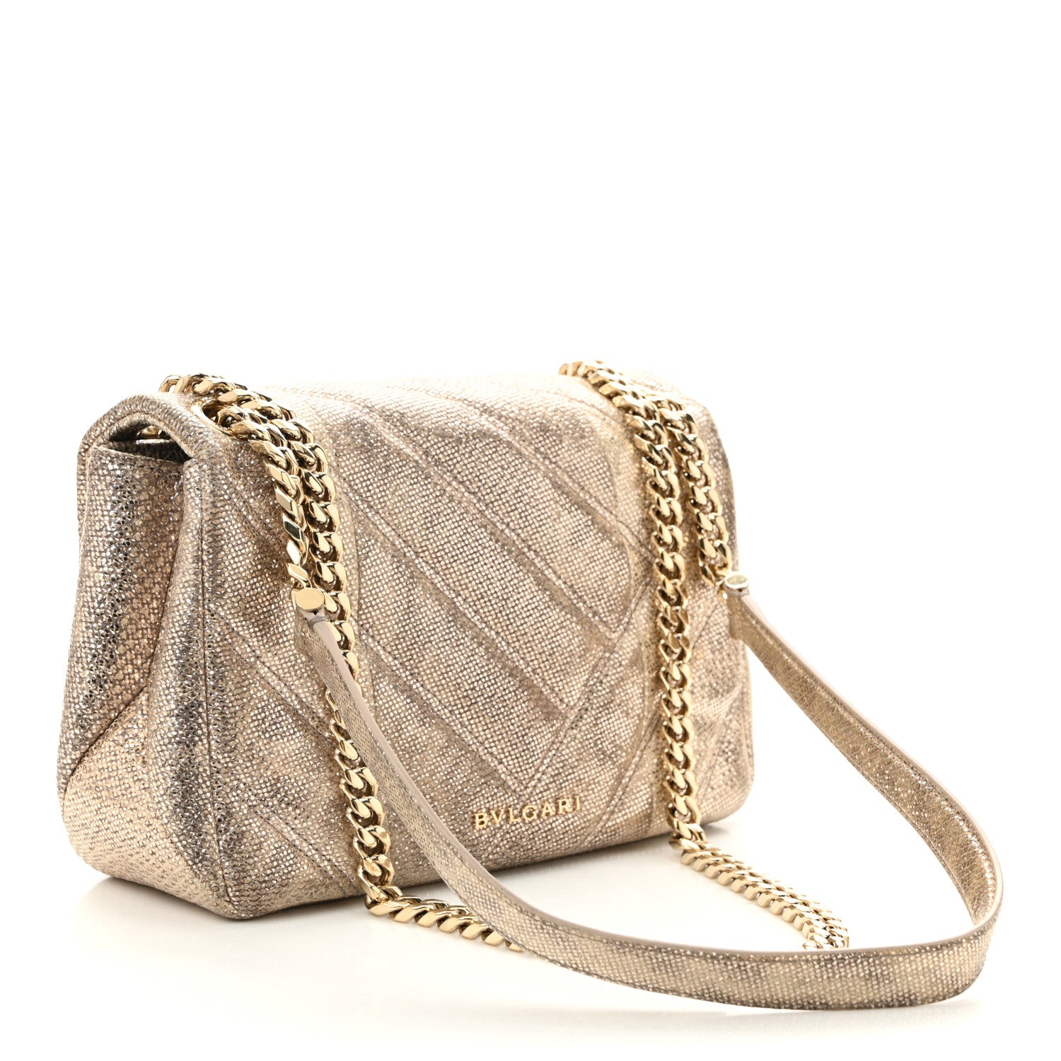 Bulgari Metallic Karung Matelasse Mini Serpenti Cabochon Crossbody Gold 3 of 10