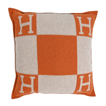 Hermes Wool Cashmere Avalon Pillow PM Ecru Potiron 1 of 3