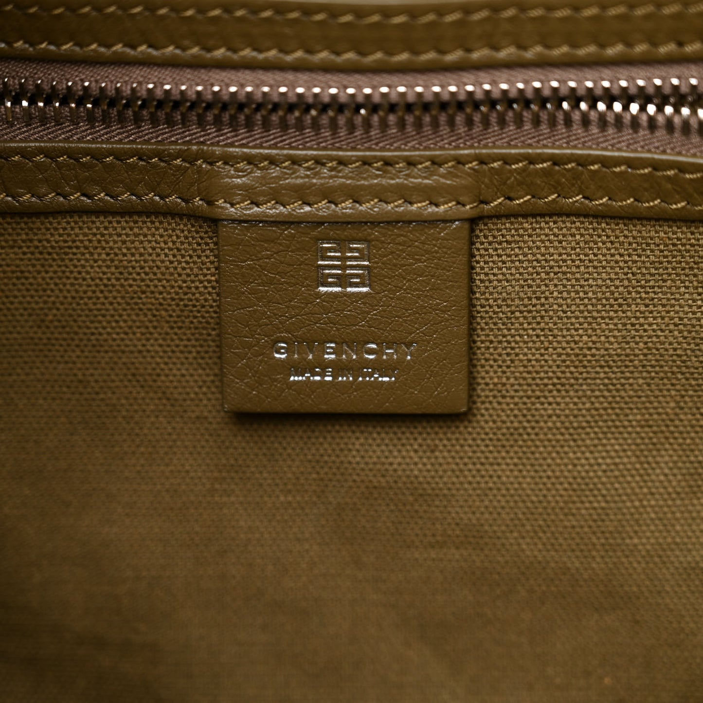 Tumbled Calfskin Medium Voyou Bag Dark Khaki