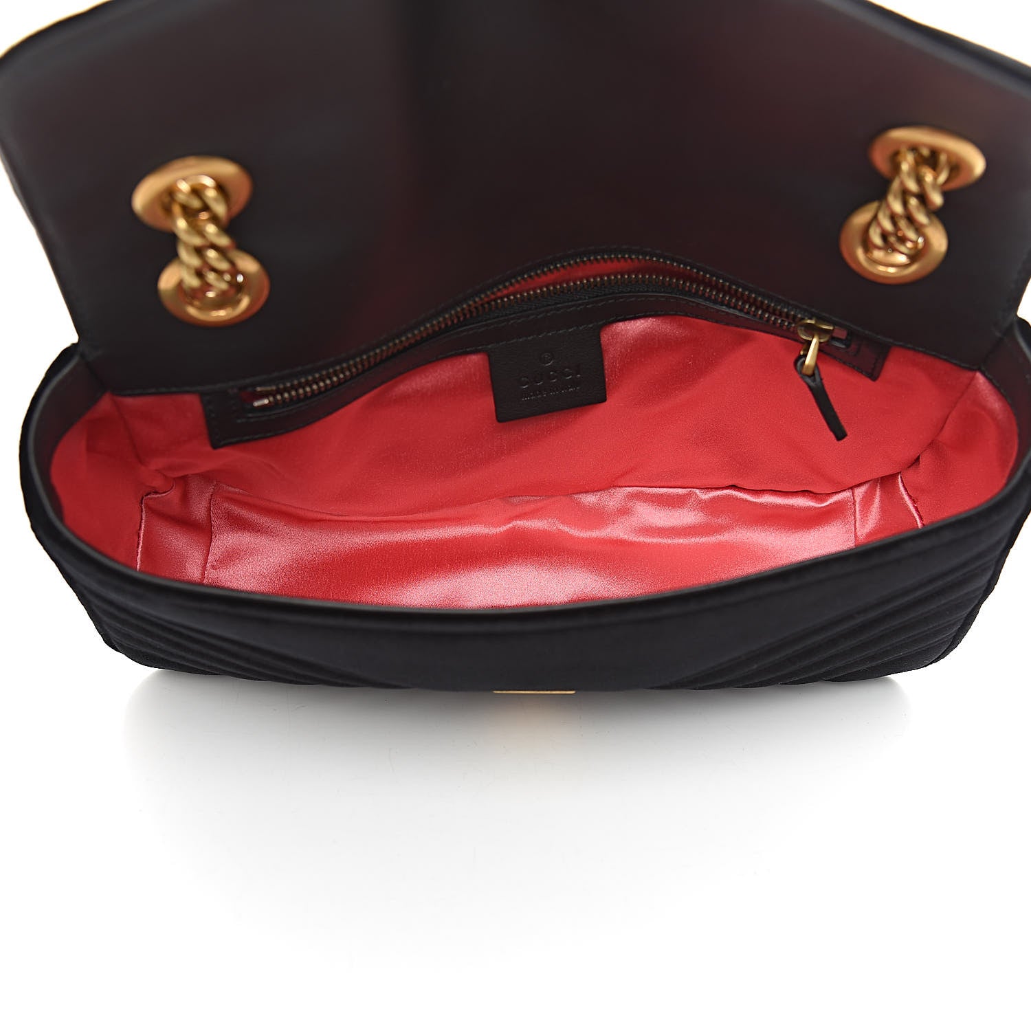 Gucci Velvet Matelasse Small GG Marmont Shoulder Bag Black 5 of 10