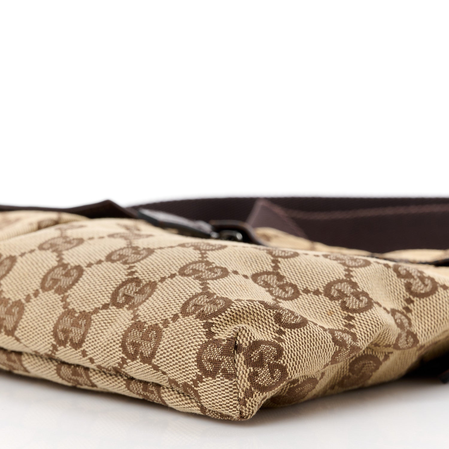 Gucci GG Monogram Web Double Pocket Belt Bag Dark Brown 13 of 14