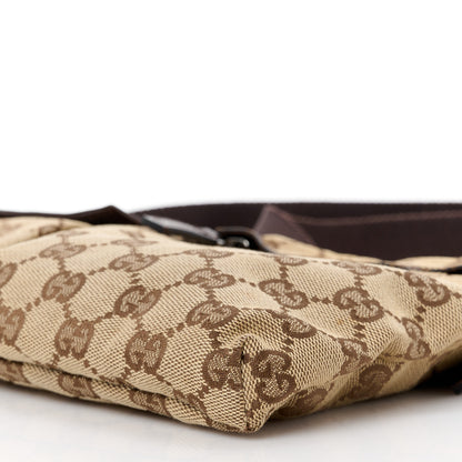 Gucci GG Monogram Web Double Pocket Belt Bag Dark Brown 13 of 14