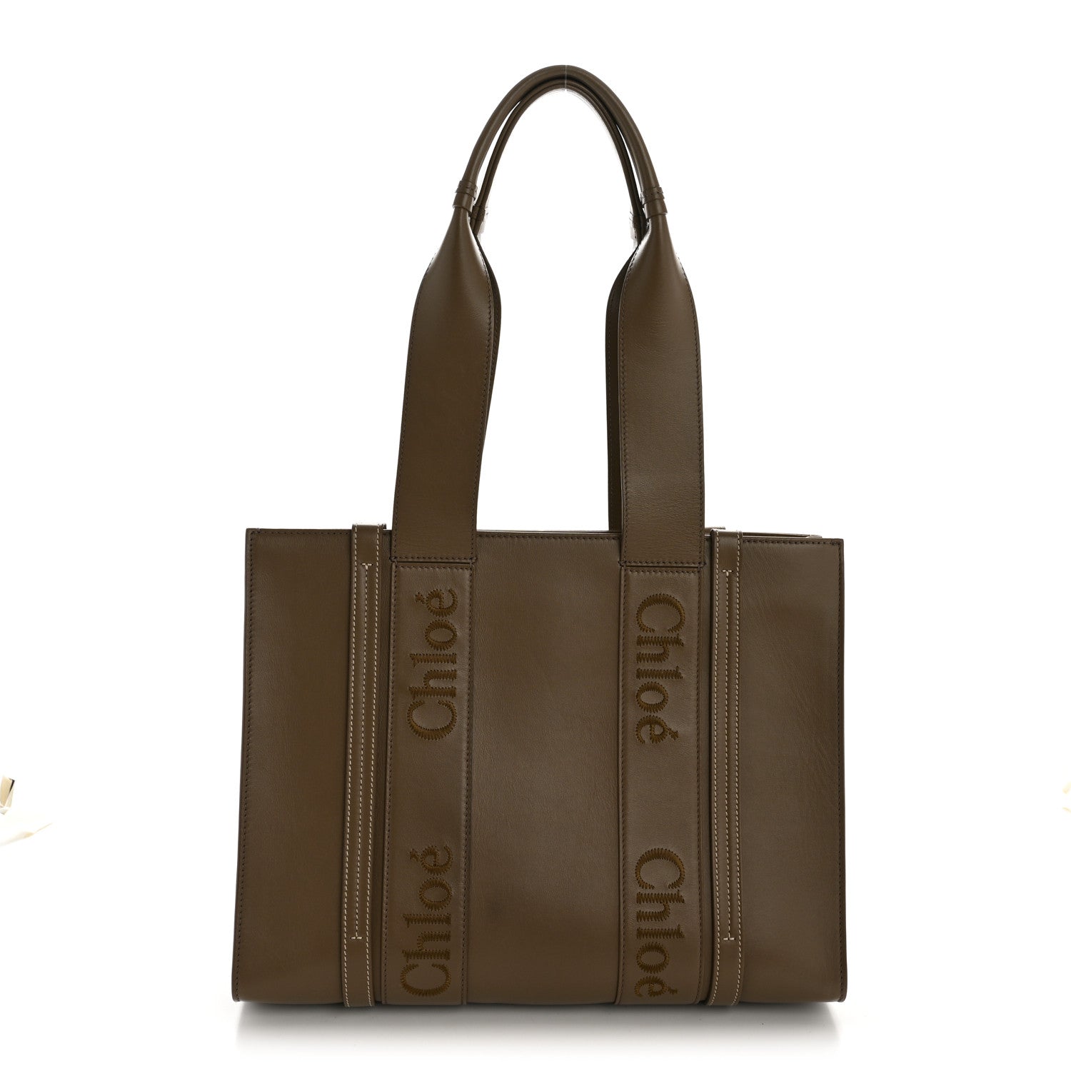 Chloe Calfskin Medium Woody Tote Army Green 1 of 13