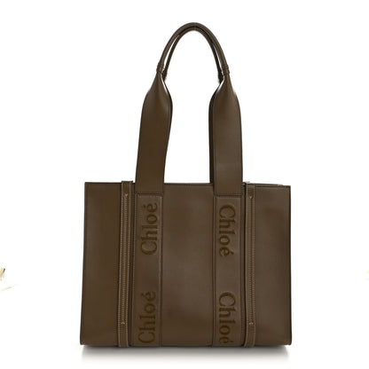 Chloe Calfskin Medium Woody Tote Army Green 1 of 13