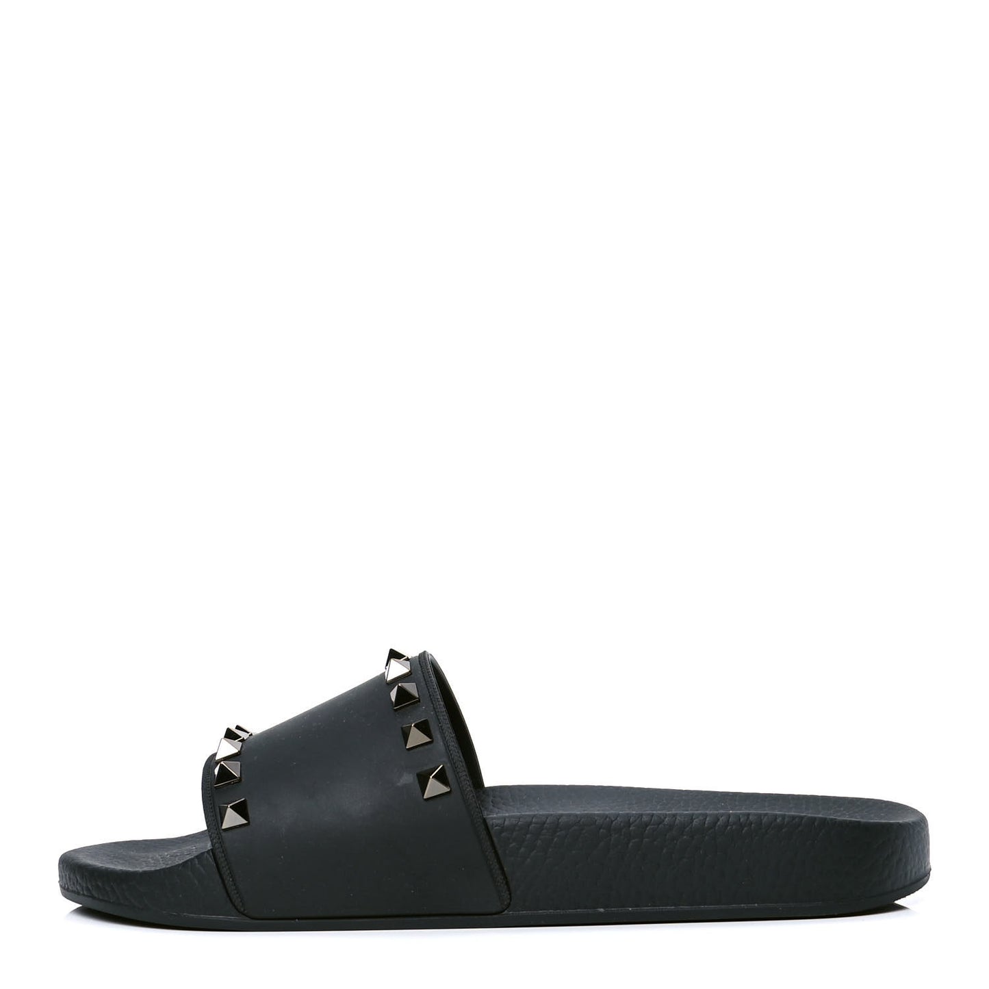 Rubber Rockstud Slide Sandals 39 Black