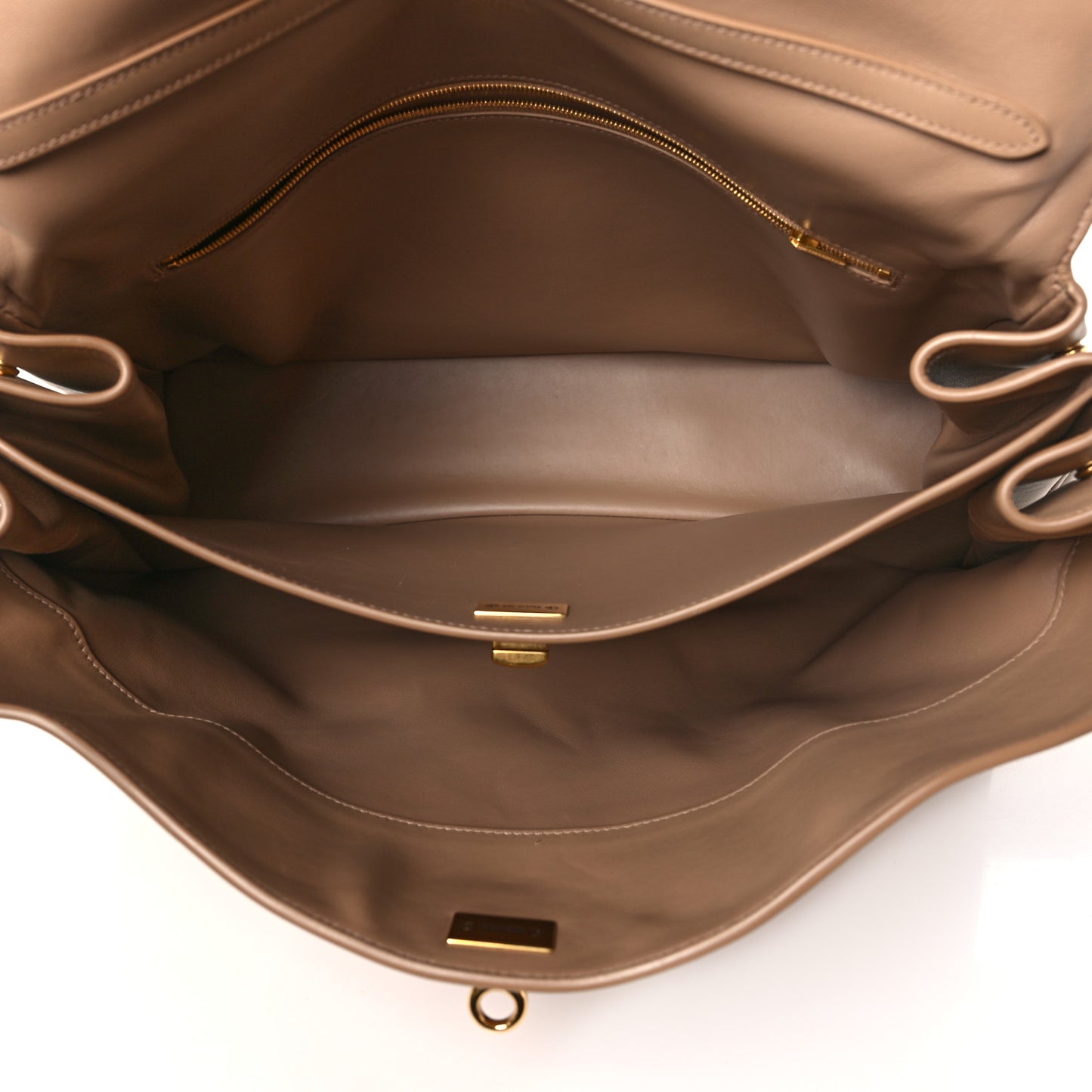 Smooth Calfskin Large Rodeo Top Handle Handbag Latte