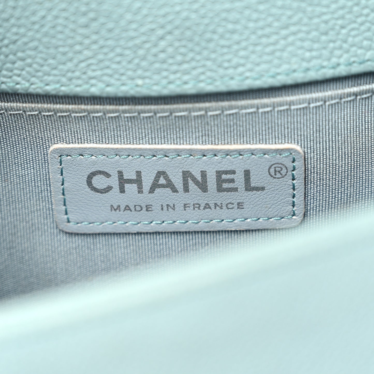 Caviar Quilted Small Boy Flap Light Blue