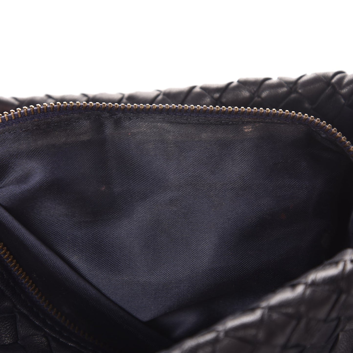 Nappa Intrecciato Small Shoulder Bag Navy Blue