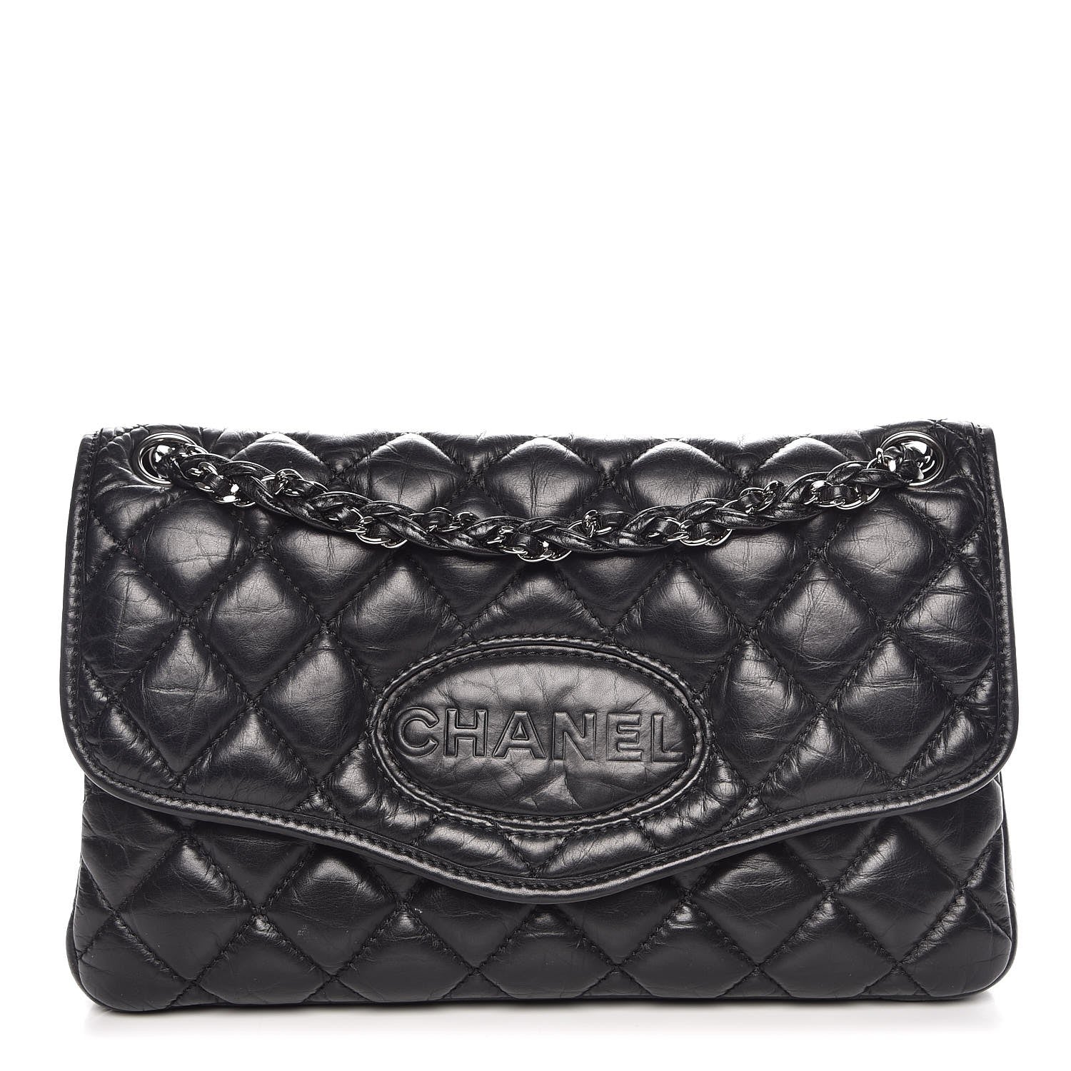 Chanel Aged Calfskin Vintage Ligne Flap Black 1 of 8