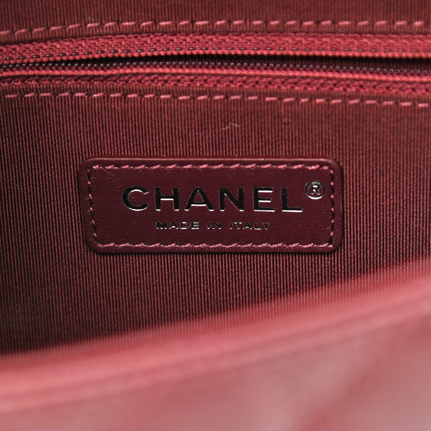Goatskin Quilted Large CC University Top Handle Flap Burgundy