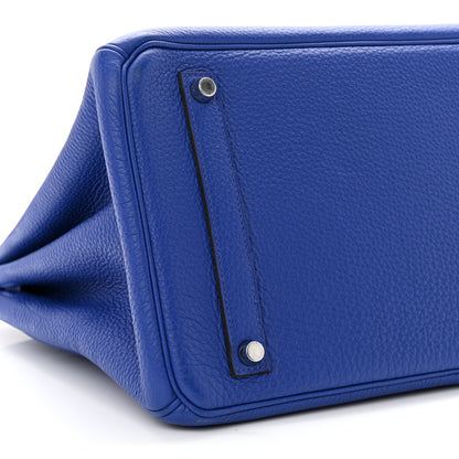 Hermes Togo Horseshoe Birkin 35 Bleu Electrique Magnolia 9 of 10