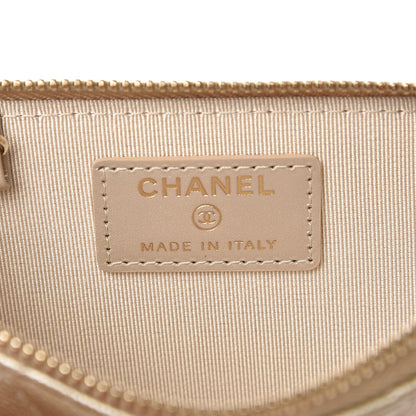 Chanel Metallic Caviar Quilted Key Holder Case Light Gold 6 of 7