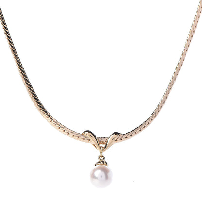 Mikimoto 18K Yellow Gold Akoya Pearl 7mm Drop Pendant Necklace 4 of 6