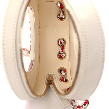 Chanel Lambskin Coco Lifesaver Round Bag Red White 5 of 11