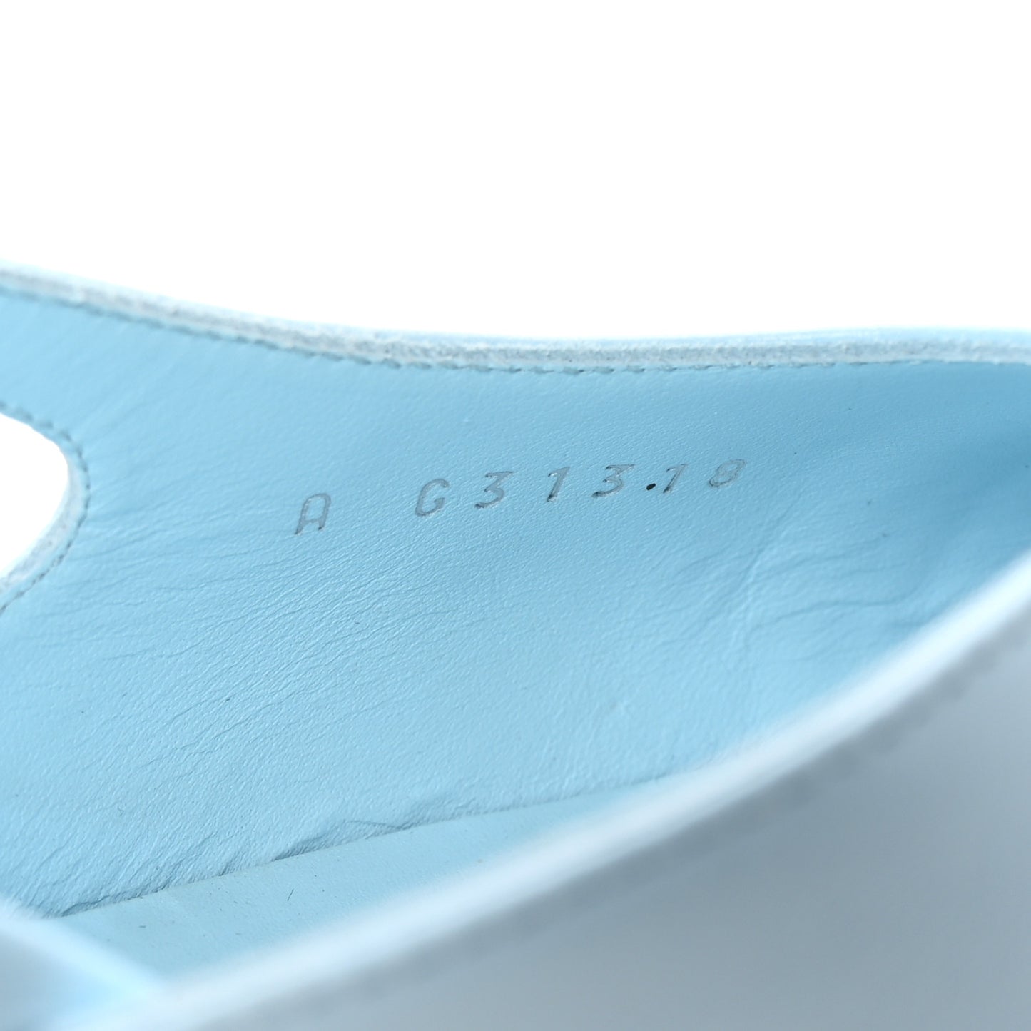 Lambskin Grosgrain Cap Toe CC Slingback Pumps 38 Light Blue Black