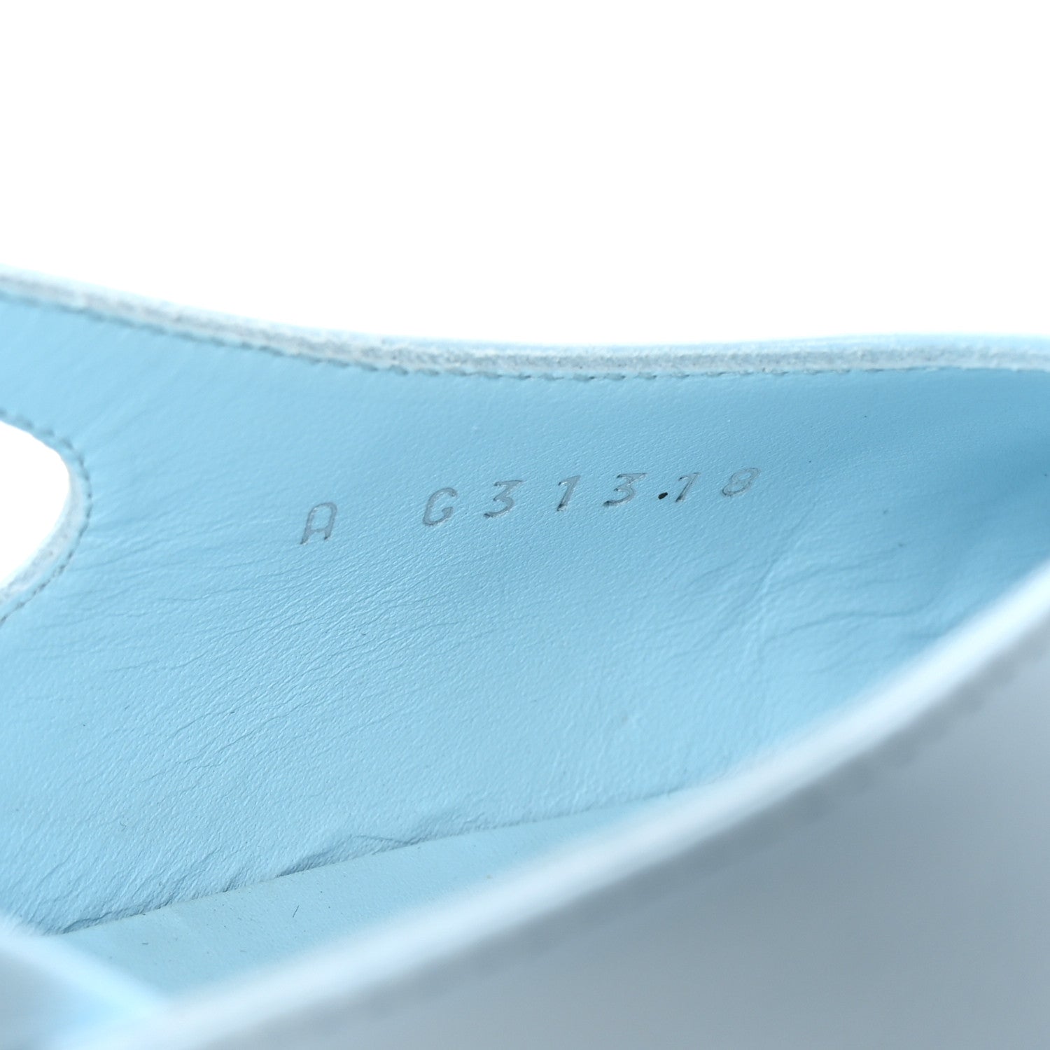 Chanel Lambskin Grosgrain Cap Toe CC Slingback Pumps 38 Light Blue Black 9 of 10