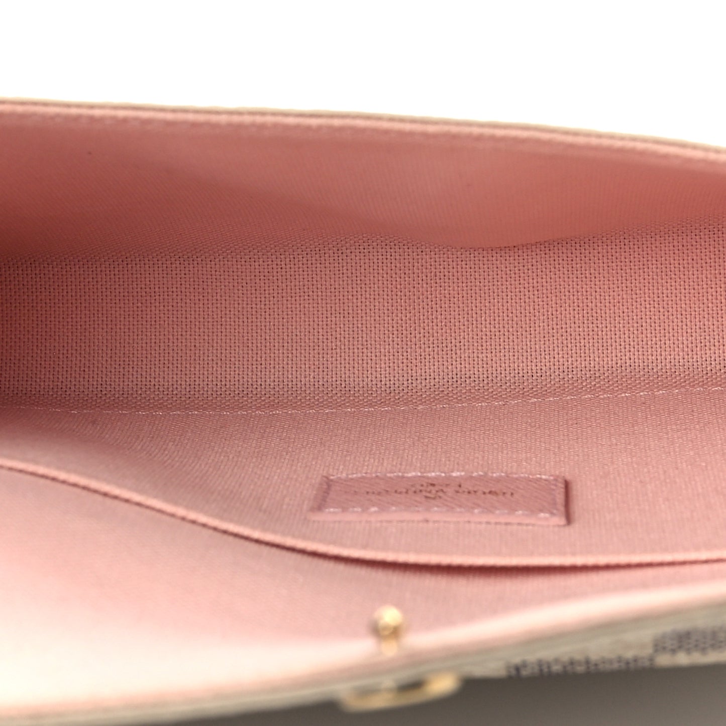 Damier Azur Pochette Felicie Chain Wallet Rose Ballerine Rose Ballerine
