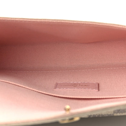 Louis Vuitton Damier Azur Pochette Felicie Chain Wallet Rose Ballerine Rose Ballerine 6 of 11