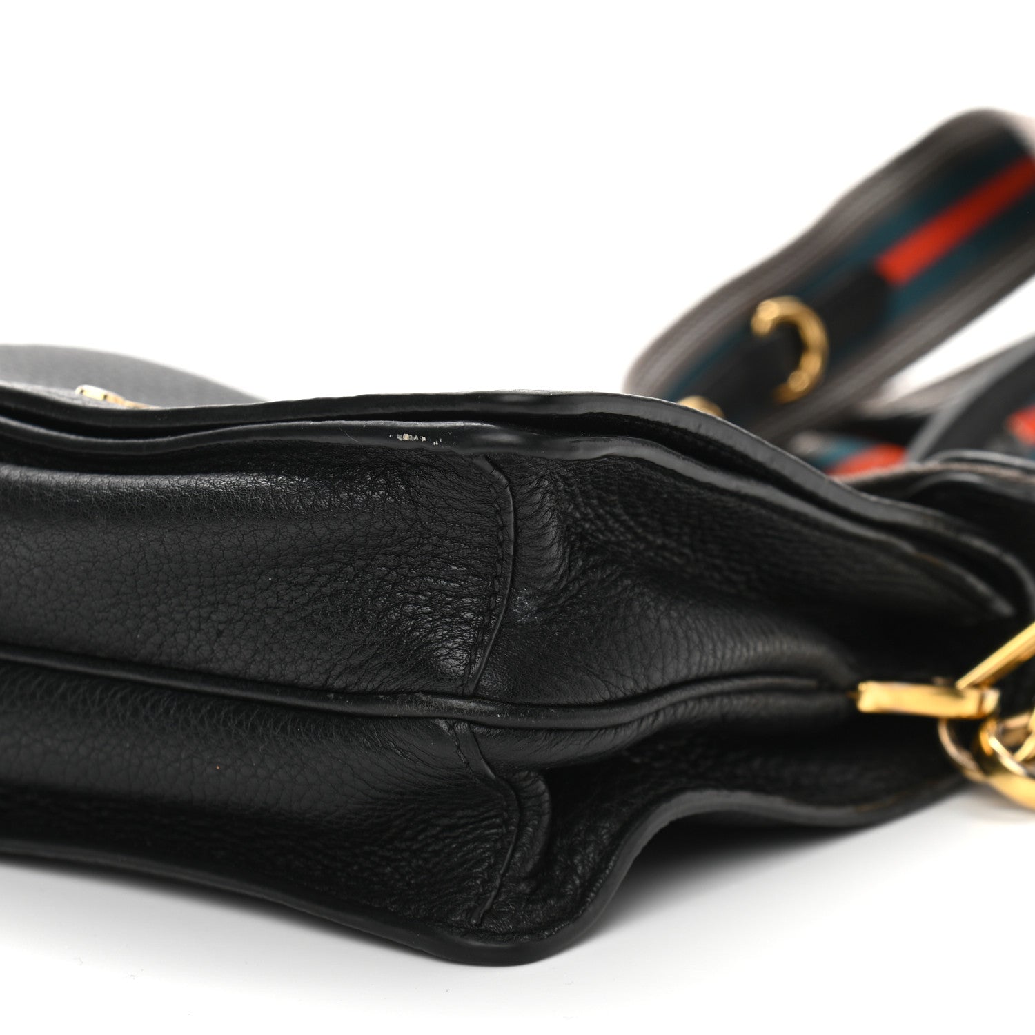 Prada Vitello Daino Double Strap Flap Crossbody Black 11 of 12