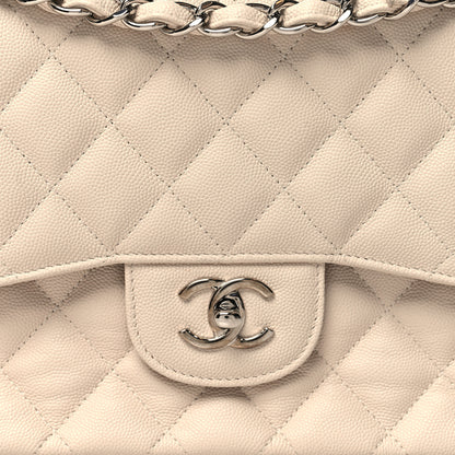 Chanel Caviar Quilted Jumbo Double Flap Light Beige 8 of 13