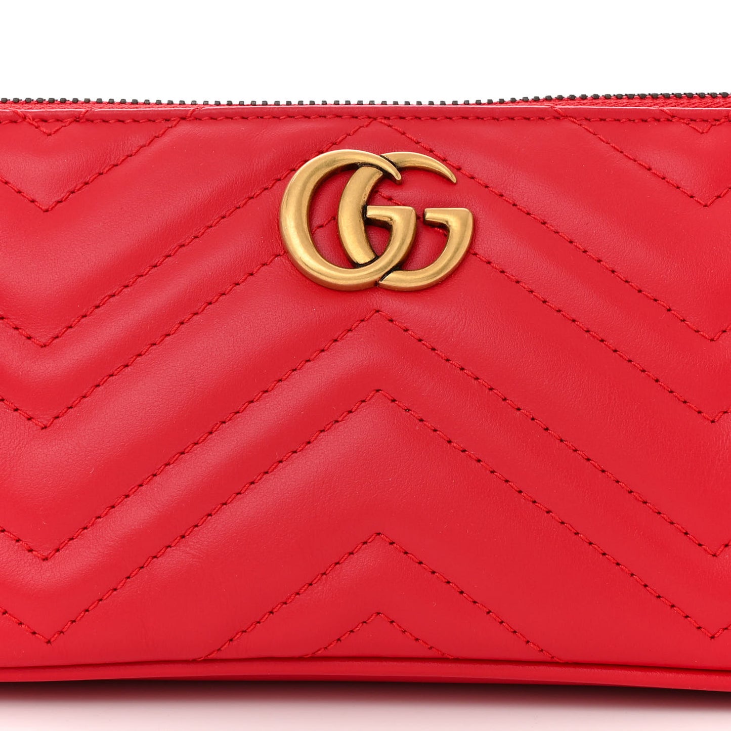 Calfskin Matelasse Chevron GG Marmont Sling Shoulder Bag Rosso