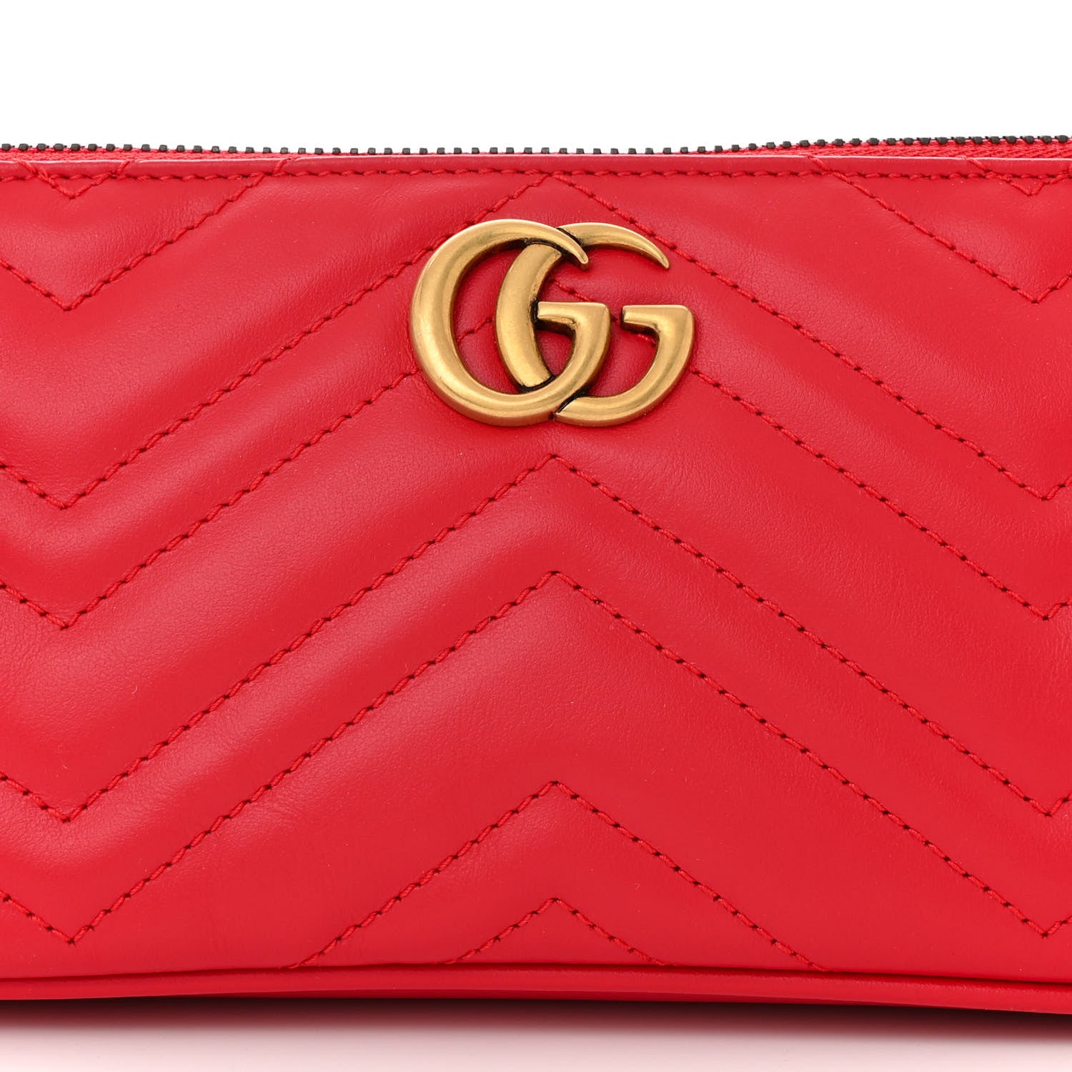 Gucci Calfskin Matelasse Chevron GG Marmont Sling Shoulder Bag Rosso 8 of 10