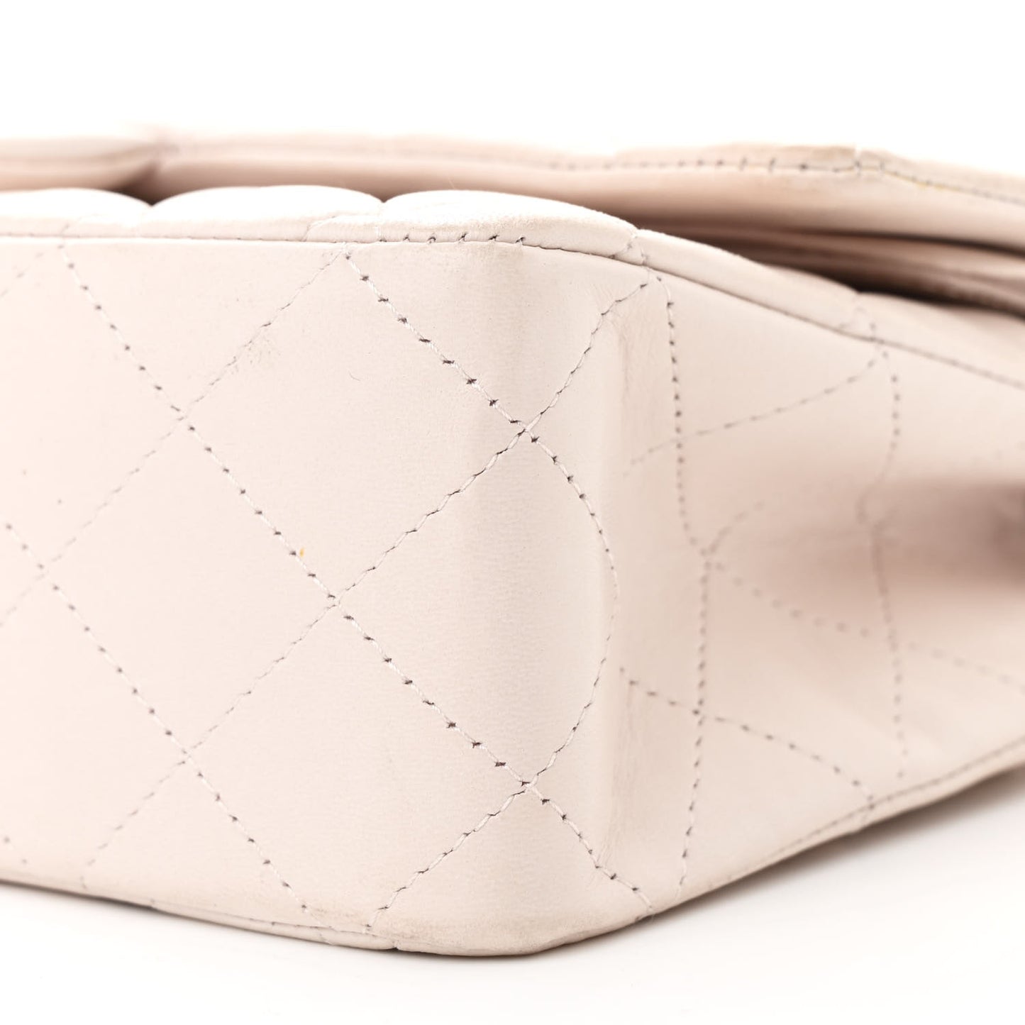 Lambskin Quilted Medium Double Flap Light Pink