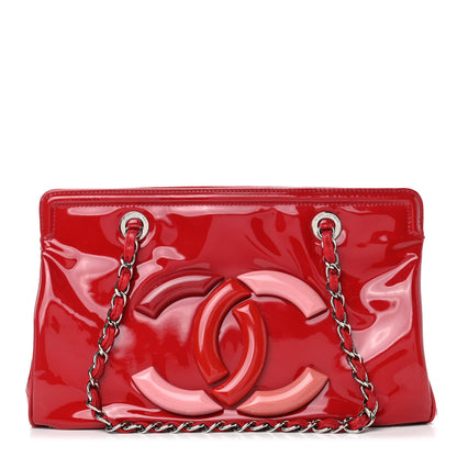 Chanel Vinyl Lipstick Ligne Tote Red 1 of 4