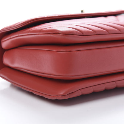 Chanel Lambskin Chevron Quilted Medium Trendy CC Dual Handle Flap Bag Red 9 of 10