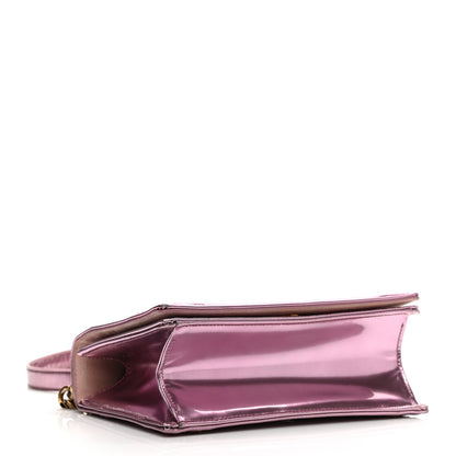 Christian Dior Metallic Patent Studded Small Diorama Flap Bag Pink 4 of 12