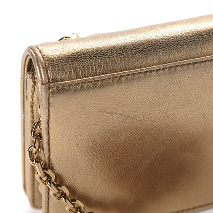 MCM Metallic Calfskin Swarovski Crystal Romantic Chandelier Crossbody Clutch Gold 11 of 12