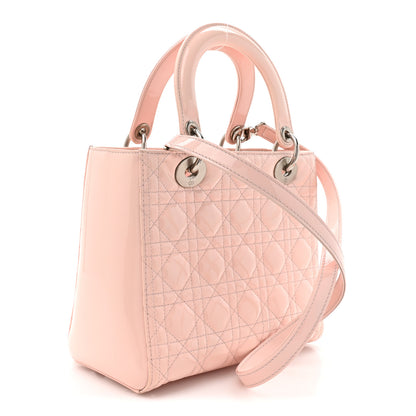 Christian Dior Patent Cannage Medium Lady Dior Rose Clair 3 of 12