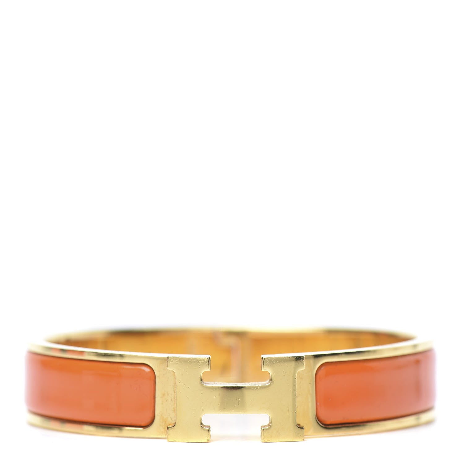 Hermes Enamel Narrow Clic Clac H Bracelet PM Orange 1 of 6